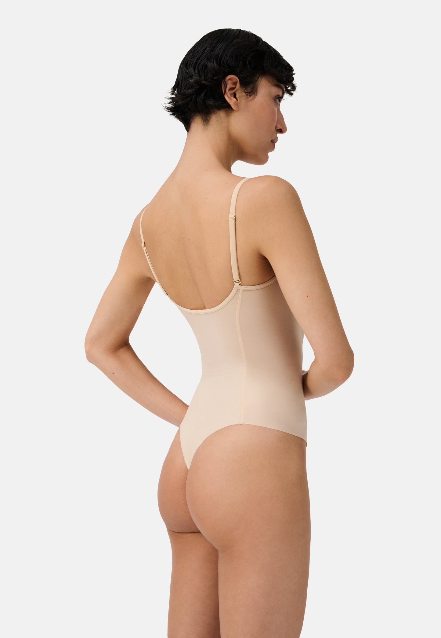 All Mesh String Body V-Neck