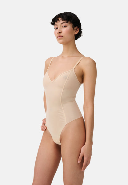 All Mesh String Body V-Neck
