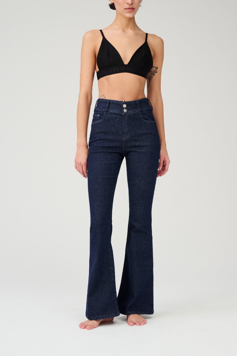Flared High Rise Denim