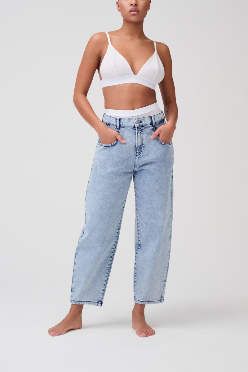 Relaxed Denim High Rise Pants